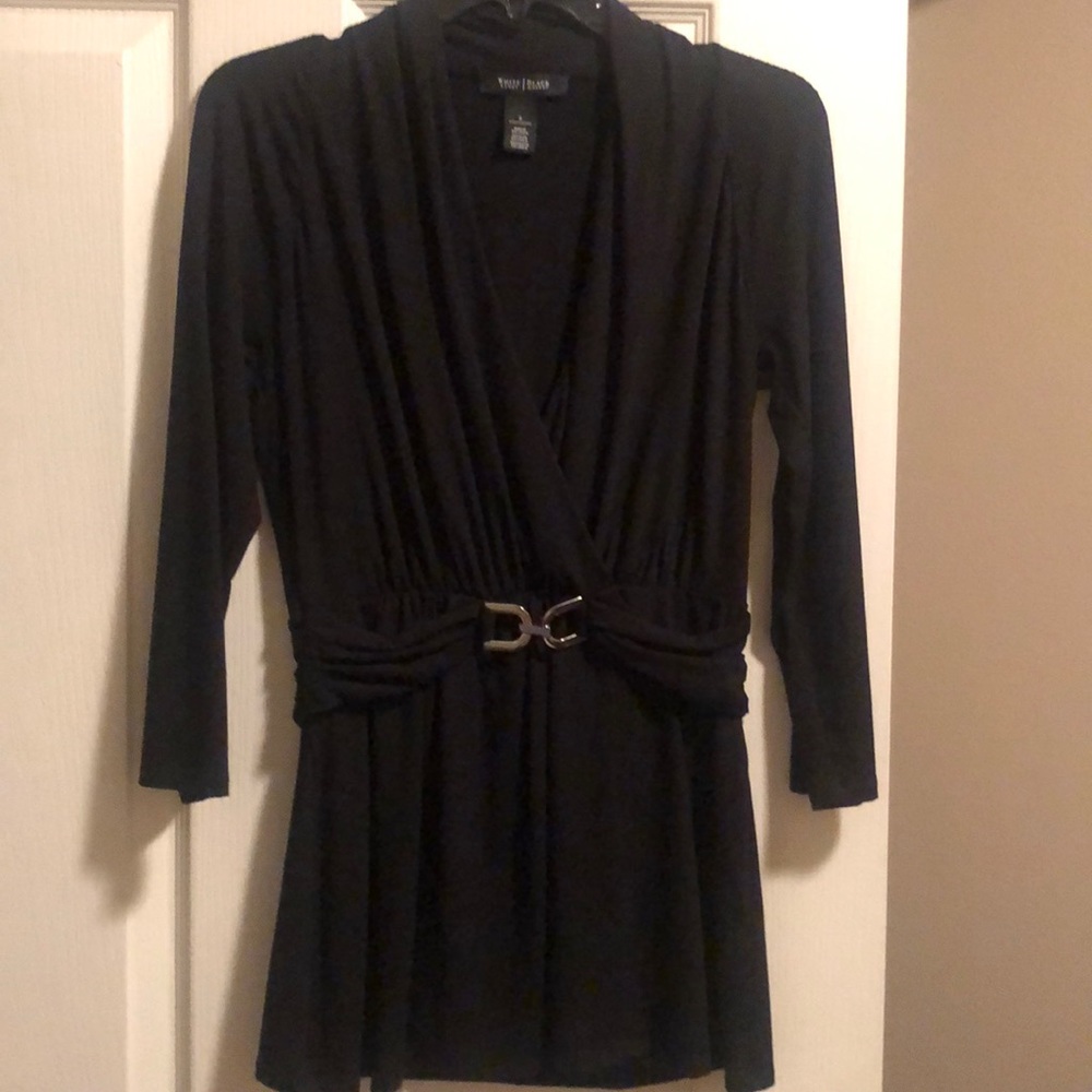 WHBM 3/4 sleeve black top, Small